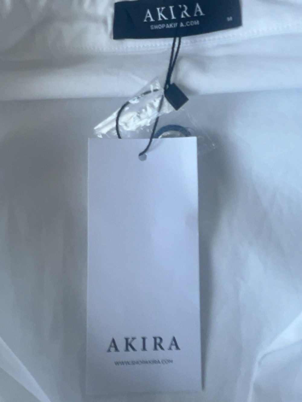 NWT AKIRA Dont Need Nobody Denim Mini Dress White Blue Size M - Picture 8 of 8